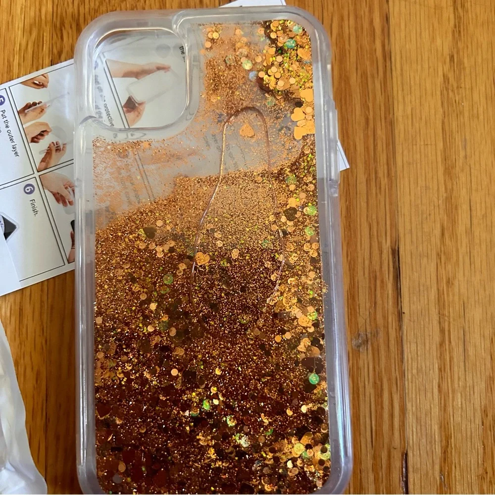 iPhone cover 11 rose gold waterfall glitter host pick🔥